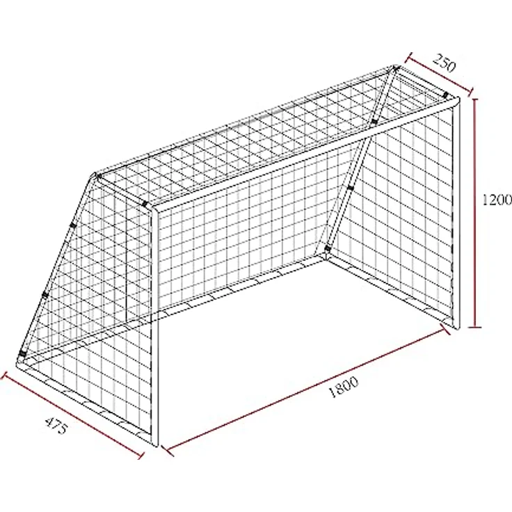 AXI Cristiano Fußballtor 180 x 120 cm in Anthrazit für den Garten | Fussball Tornetz aus Metall mit Bodenverankerung | Fußball Tor für Kinder & Erwachsene. – Bild 4