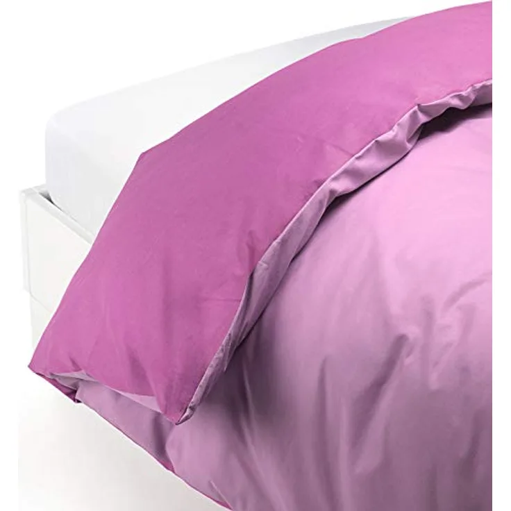 Caleffi 58607 Bettbezug für Doppelbett, Baumwolle, einfarbig, Orchidee - Hochwertiger Baumwollstoff, unglaublich weich