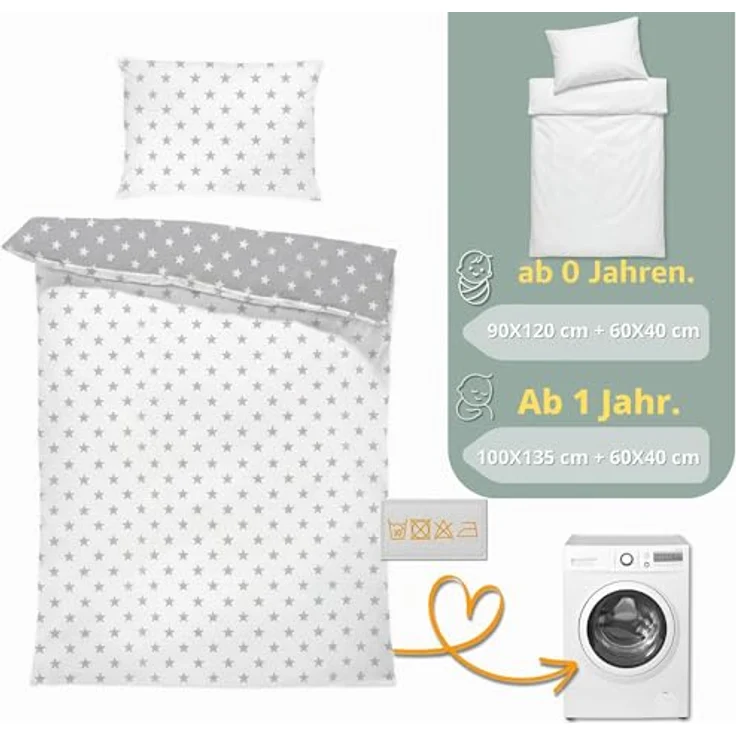 Totsy Baby Kinderbettwäsche Set 90x120 cm, Oeko-Tex Bettbezug und Kissenbezug 40x60 cm, Wendbar, für Jungen und Mädchen – Bild 2