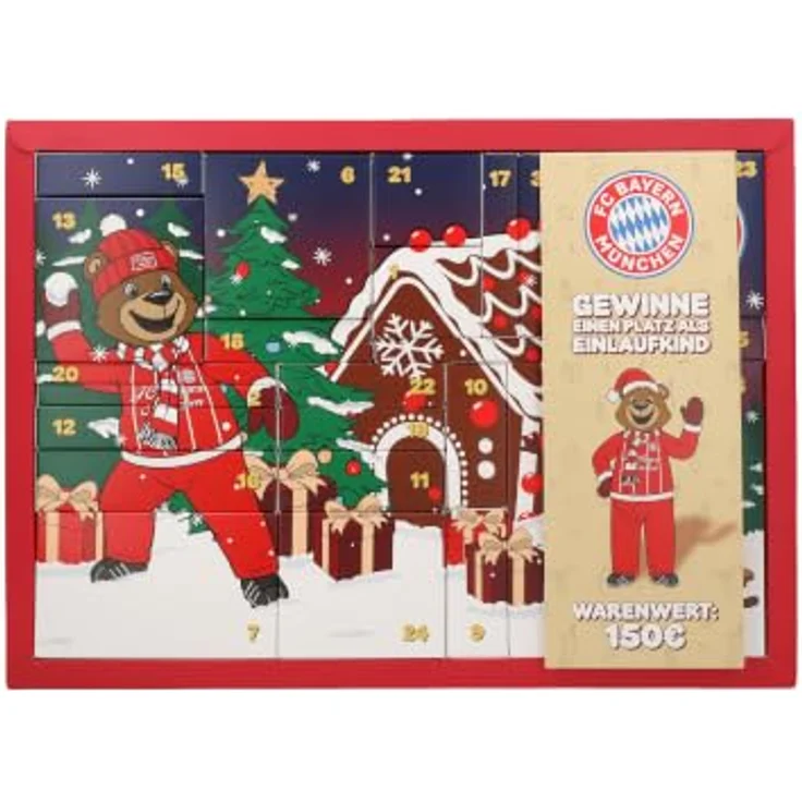 FC Bayern München Kinder Adventskalender 2025, mehrfarbig, aus Pappe, Höhe 53 cm, Breite 37 cm – Bild 1