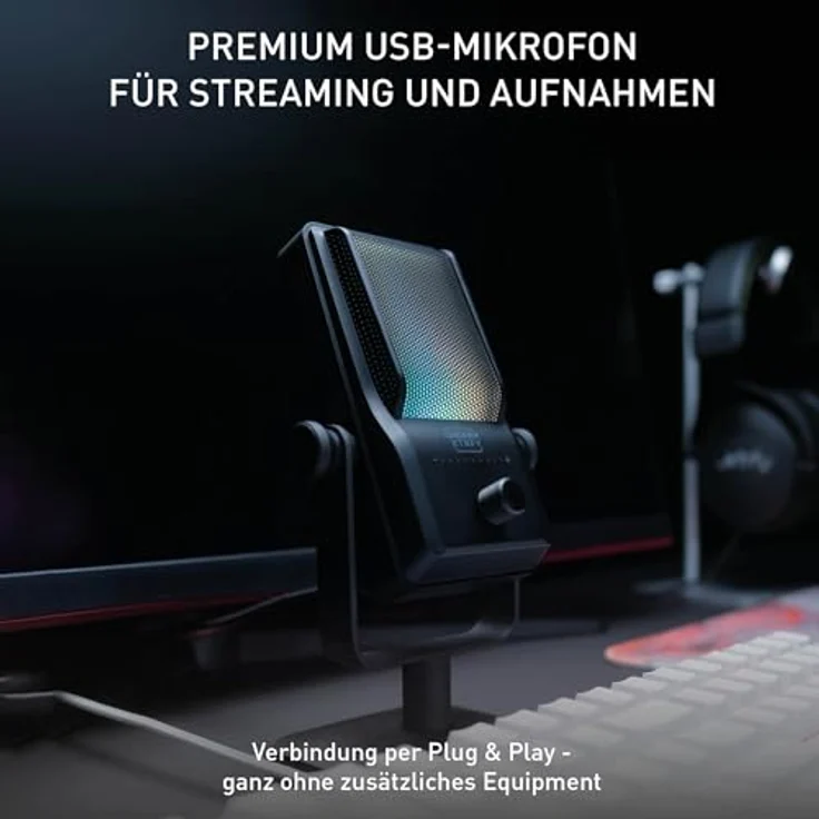 CHERRY XTRFY NGALE R, Premium-USB-Mikrofon für Aufnahmen, Gaming & Streaming, Cardioid, Plug & Play, Low-Cut-Filter, RGB-Beleuchtung, Retro-Design, Schwarz – Bild 2