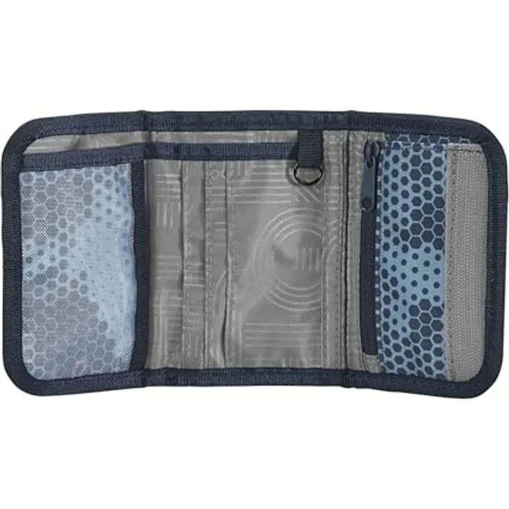 Coocazoo Geldbörse „Geometric Sky” grau-blau, Portemonnaie mit Sichtfenster innen & außen, recyceltes Polyester, Münzfach & Kartenfächern, Klettverschluss, ab der 3. Klasse – Bild 2