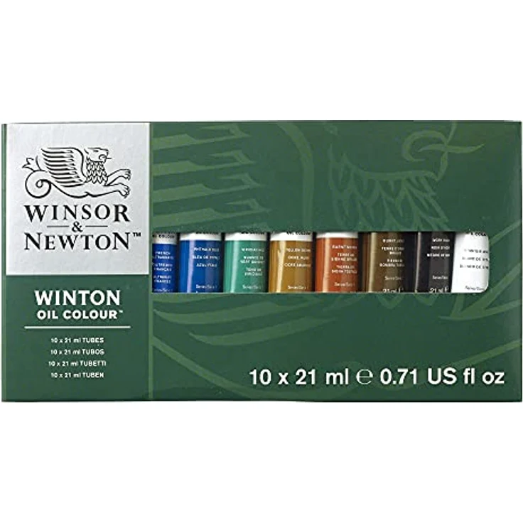 Winsor & Newton Winton Ölfarbe, 10er Set in 21 ml Tuben, hohe Lichtbeständigkeit, hohe Deckkraft, gleichmäßige Konsistenz, reich an Farbpigmenten – Bild 2