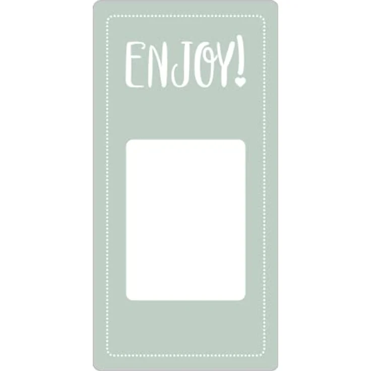 Meto Promotion Etiketten in Spendbox, 50x100mm, Pastel-Grün, permanent klebend, 500 Enjoy Aufkleber pro Rolle, temperaturbeständig -30°C bis +80°C – Bild 3