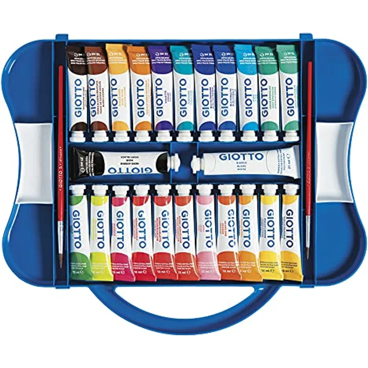 Giotto 3051 00 Temperafarbe, 24 Tuben à 12 ml, leuchtende Farben für Papier, Karton, Holz, 22/mehrfarbig – Bild 2