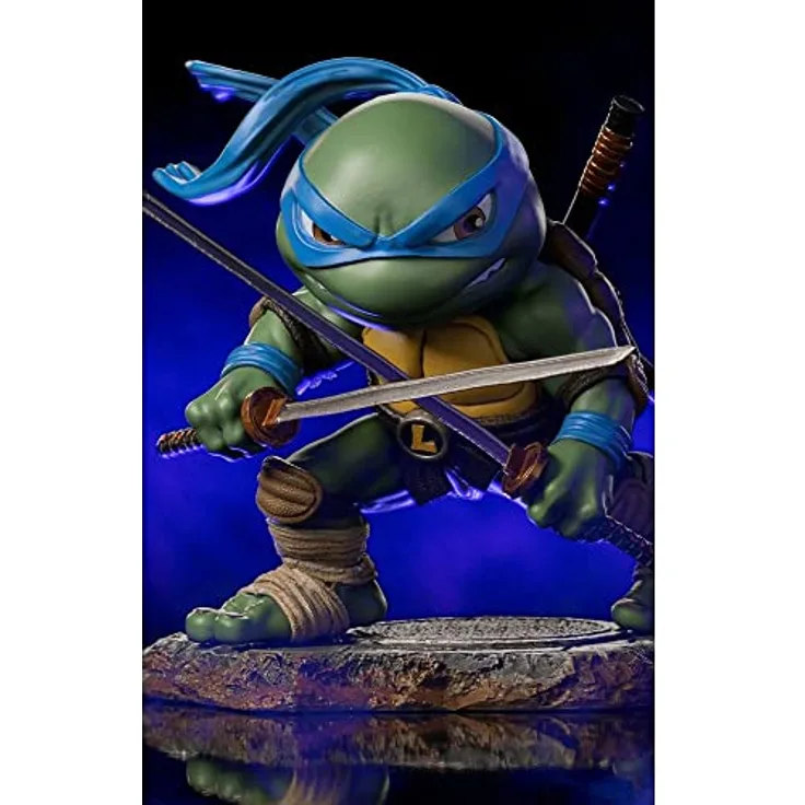 Iron Studios Teenage Mutant Ninja Turtles Mini Co. Leonardo, detailreiche Sammelfigur aus hochwertigem PVC, 12 cm hoch