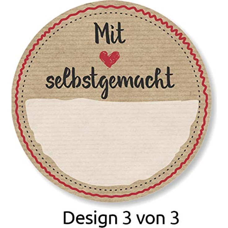 AVERY Zweckform 56818 Marmeladen Etiketten selbstklebend 50 Stück, mit Liebe gemacht, beschriftbar, Naturlook – Bild 5