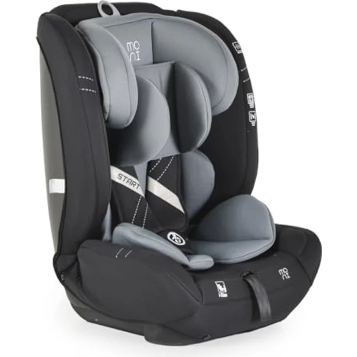Moni i-Size Start, Kindersitz der Gruppe 1/2/3 für Kinder 76-150 cm, verstellbare Kopfstütze, inkl. Kuscheltier und Schmusedecke, ECE R129 Norm – Bild 2