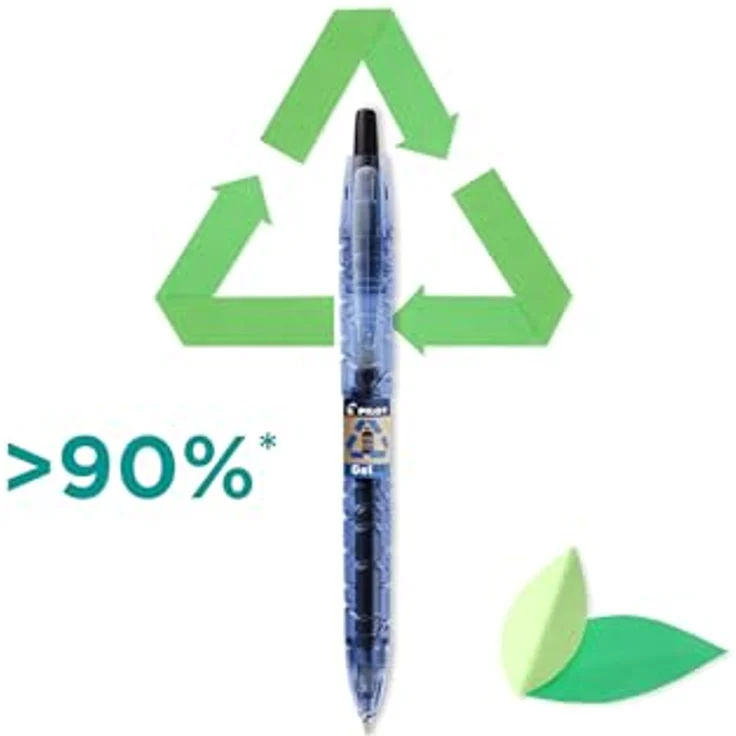 Pilot Begreen B2P Gelroller, nachfüllbar, 10 Gelstifte und 10 Refills (Blau, 100% plastikfrei) – Bild 3