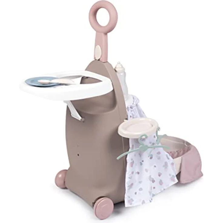 Smoby Toys - Baby Nurse Puppen-Trolley für Kinder - rollbarer Puppenkoffer mit ausklappbarem Schlaf- und Essbereich für Puppen bis 42 cm - ab 18 Monate – Bild 1