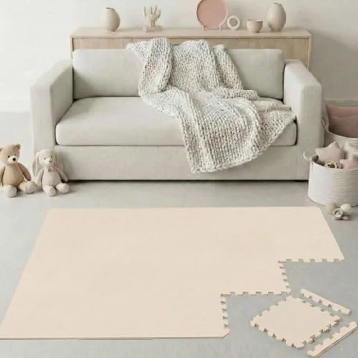 LittleTom Puzzlematte für Kinder, 18 Teile Spielmatte in modernen Pastelltönen, TÜV geprüft, 30x30 cm, beidseitig verwendbar und wasserfest, ideal für drinnen und draußen – Bild 1