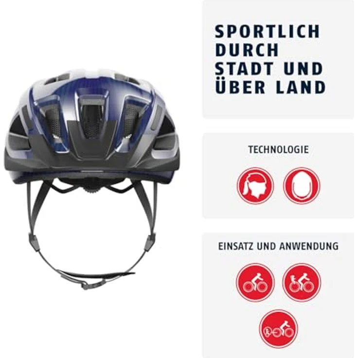 Abus Aduro 3.0 LED, Fahrradhelm für Kinder, purpur mit Wellen, Größe L (58-62 cm) – Bild 2