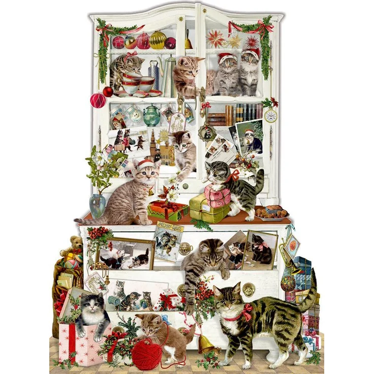 Coppenrath Verlag Adventskalender Katzen im Advent (Behr) DIN A3, mit irisierendem Glitter und Aufhängeloch, Verpackungseinheit mit 3 Ex.