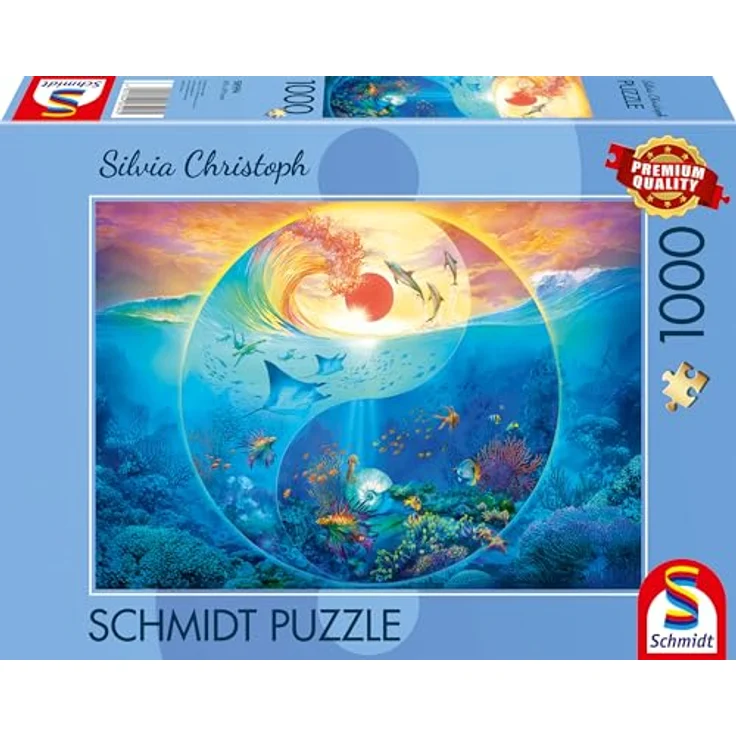 Schmidt Spiele 58594 Yin & Yang, 1000 Teile Puzzle von Silvia Christoph, Maße 69,3 x 49,3 cm, empfohlen ab 12 Jahren, individuelle Puzzleteile, perfekter Zusammenhalt, spiegelfreies Puzzeln – Bild 3