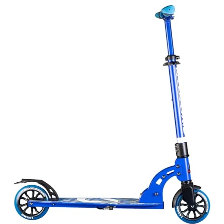 Authentic Sports Scooter Six Degrees Junior, klappbar, 145 mm PU-Rollen, blau, GS-geprüft, höhenverstellbar 73-98 cm, max. 100 kg – Bild 3