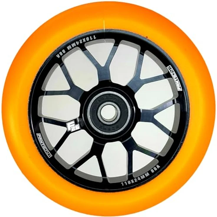 Fantic26 Stuntscooter Fantic26 Spy7 Stunt-Scooter Rolle 110mm Abec11 Schwarz/Pu Orange, Leichte Aluminiumlegierung und ABEC-11 Kugellager – Bild 9