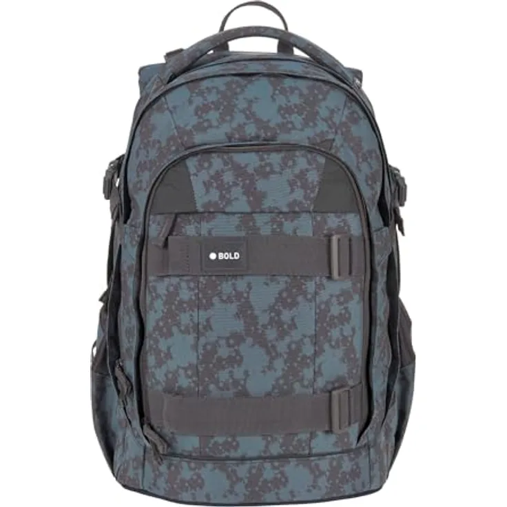 LÄSSIG BOLD Lässig Schulrucksack Bold Spots Blue, ergonomisch, höhenverstellbares Rückenteil, 30 l Volumen, mit Reflektoren, schmutz- und wasserabweisend, aus 100% recyceltem Polyester