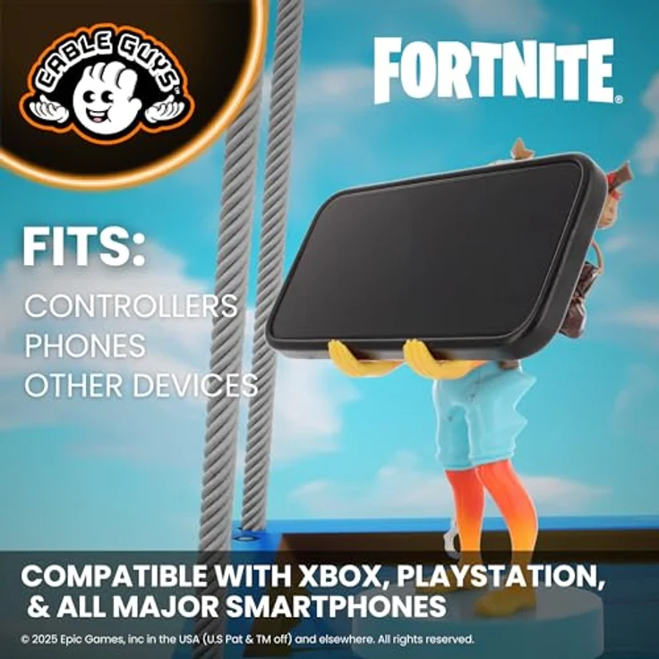 exquisite gaming Fortnite Cable Guys Lade-Halter Fishstick, skurriler Controller-Ständer für PS5, Xbox Series S/X und Smartphones, orange-blau – Bild 6