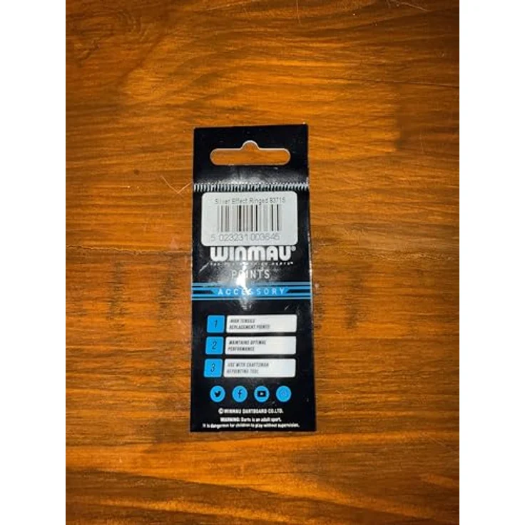 Winmau Ringed Silver Effekt Steeltip Dart Punkte, 32 mm lang, 3er Pack für Stahlpfeilpfeile – Bild 3