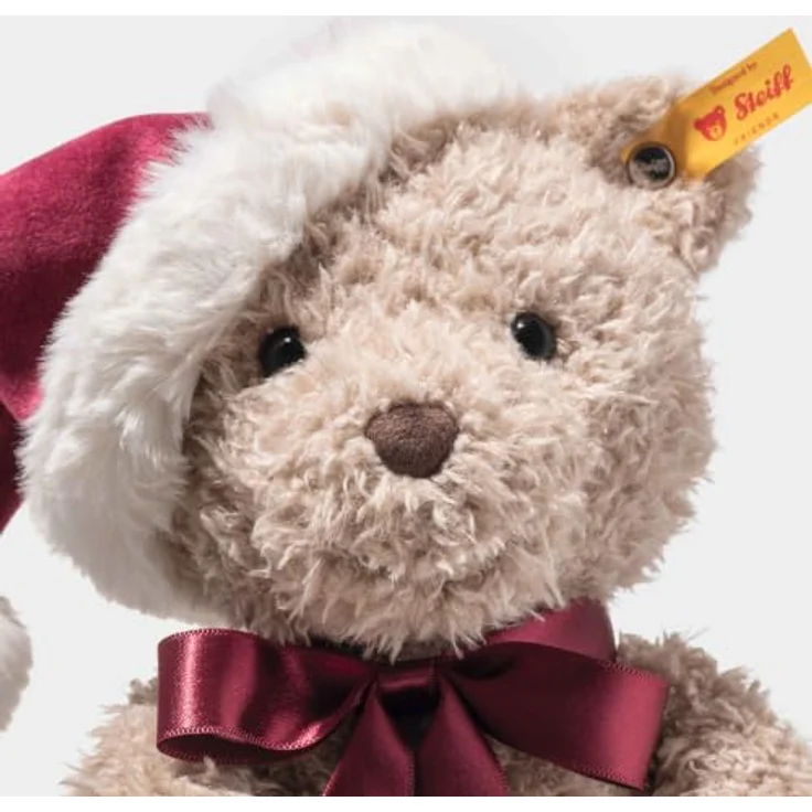 Steiff Teddybär Jimmy Weihnachten, Plüsch Kuscheltier 30 cm, beige, mit Granulatsäckchen und Knopf im Ohr – Bild 5