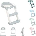 Kikkaboo Toilettenaufsatz Lea, Leiter, Toilettensitz, Griffe, Stufen verstellbar, Farbe:hellgrau