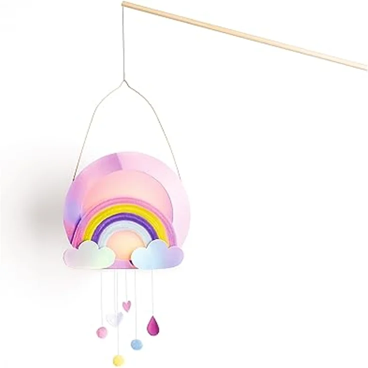 folia 94202 - Laternen Bastelset SWEET RAINBOW, ca. 10 x 23 x 33 cm - Bastelmaterial für eine Laterne, gestaltbar als Einhorn oder Regenbogen – Bild 4