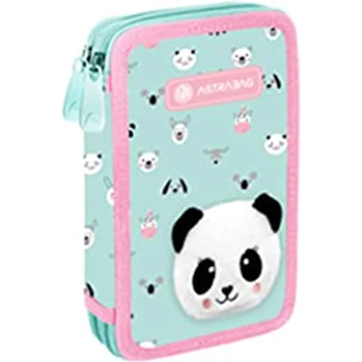 Astra Federmäppchen Teddy Panda AC31, dreifaches Etui mit umfangreichem Zubehör und hochwertigen ASTRA Stiften – Bild 1