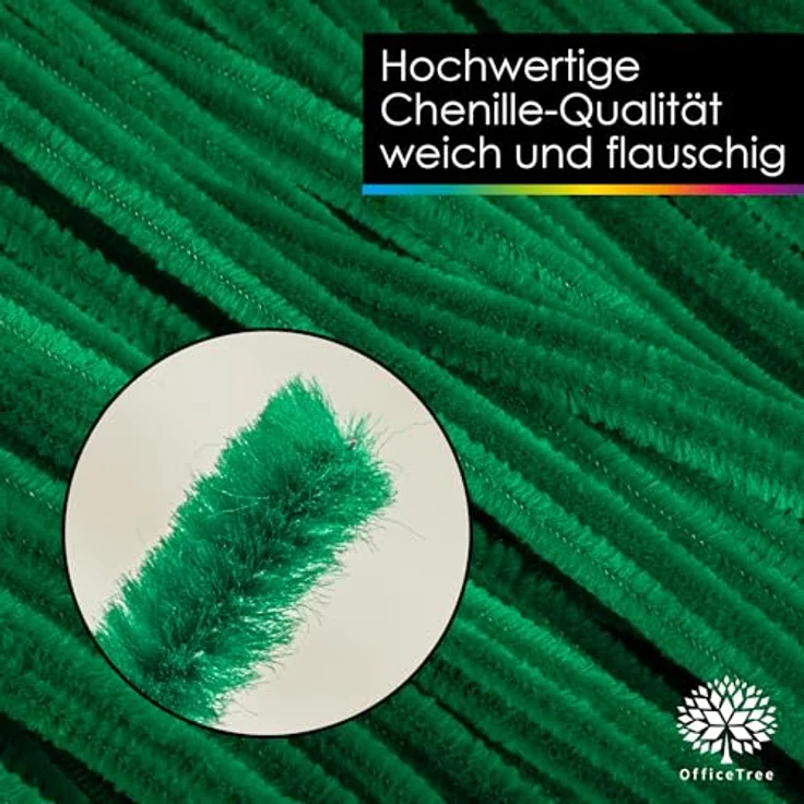 OfficeTree Pfeifenreiniger Grün, 220 Stück, 30 cm lang, formstabil und flexibel für Bastelprojekte – Bild 3
