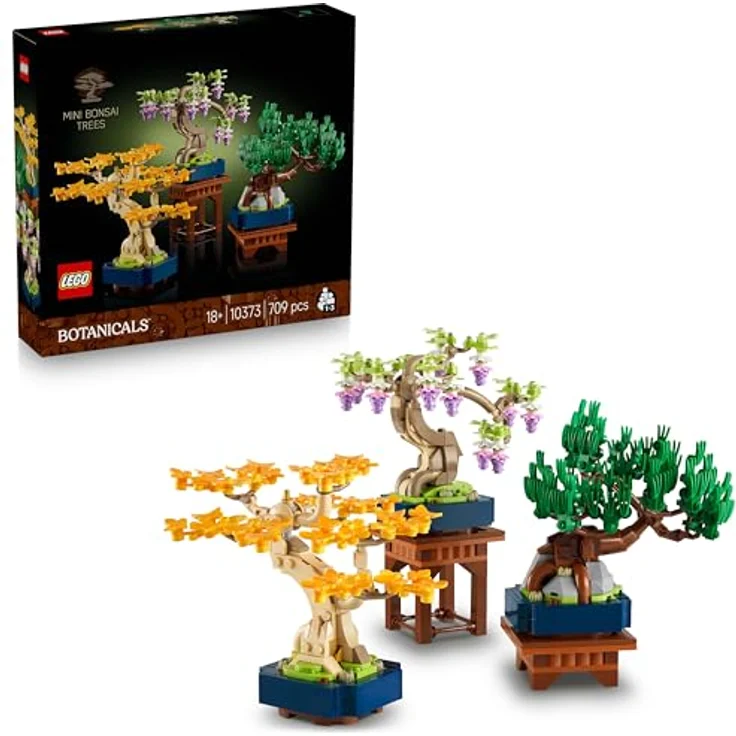 LEGO Botanicals Mini-Bonsai Set 10373, DIY Deko mit Ginkgo, Schwarzkiefer & Wisteria, anpassbare Zimmerpflanzen für Erwachsene – Bild 1