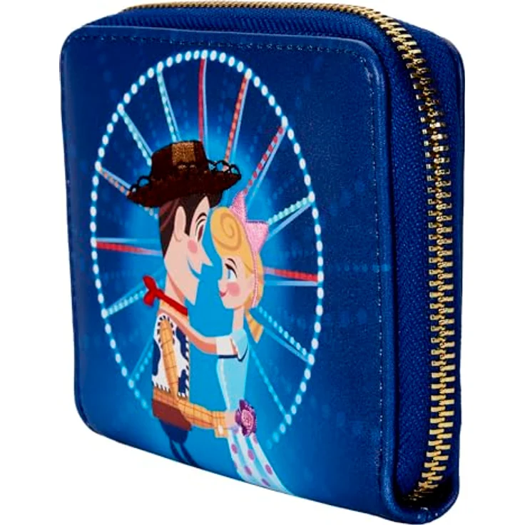 Loungefly Toy Story Geldbörse Woody and BO Peep, Reißverschluss, veganes PU-Leder, 12,7 cm x 10,2 cm, goldene Hardware – Bild 3