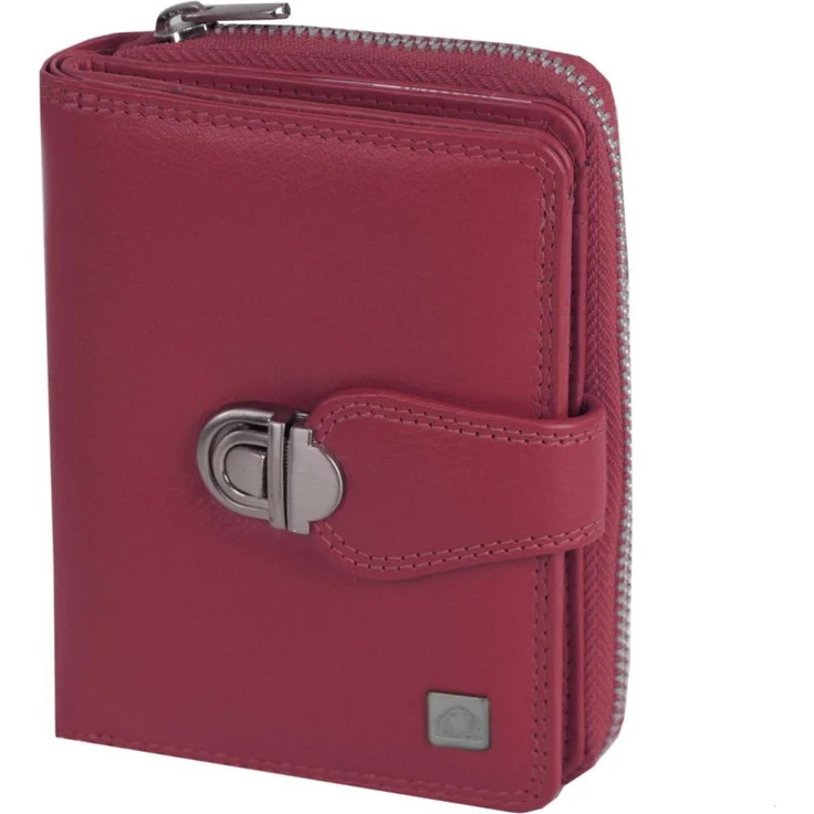 Greenburry Spongy Damenportemonnaie Leder, Geldbörse 9 cm mit Münzfach, Rot