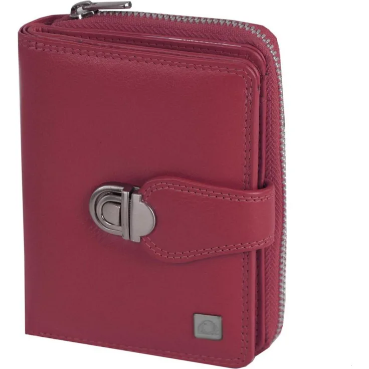 Greenburry Spongy Damenportemonnaie Leder, Geldbörse 9 cm mit Münzfach, Rot