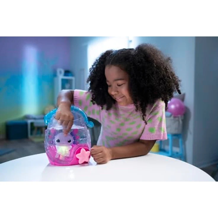 Animagic Let's Glo Axolotl Aquarium - Interaktives Spielzeug für Kinder ab 4 Jahren - Elektronisches Haustier mit magischem Leuchten - Inklusive Aquarium und einem Lila Axolotl – Bild 3