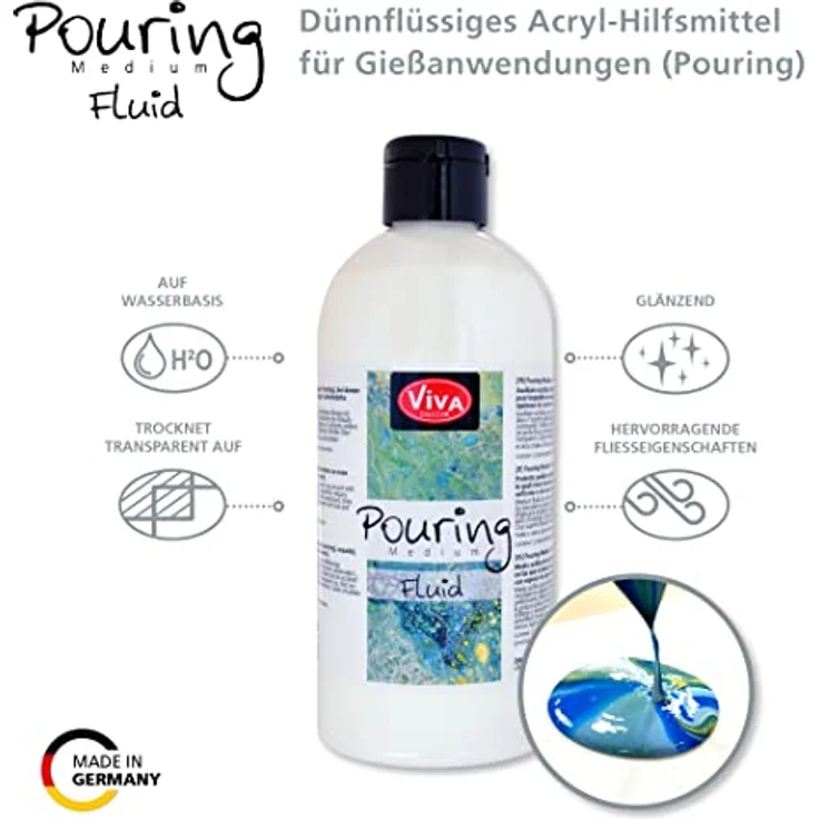 Viva Decor 3PL Gießmittel, transparent, 500 ml - Malmedium für kreative Anwendungen – Bild 2