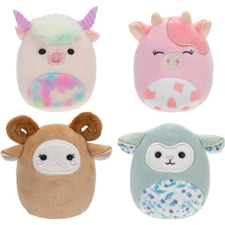 Squishville SQM0506-4er Pack Scheunen Squad, superweiche Mini-Squishmallows, 5cm Plüschfiguren für Kinder und Sammler – Bild 1