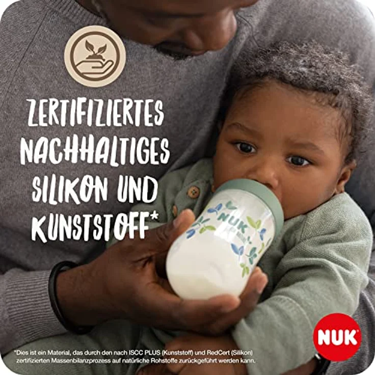 NUK for Nature Ersatz-Trinksauger für Babyflasche | Mittelgroß | 6−18 Monate | Der Mutterbrust nachempfunden, nachhaltiges Silikon, Anti-Colic-Ventil | BPA-frei | 2 Stück – Bild 4