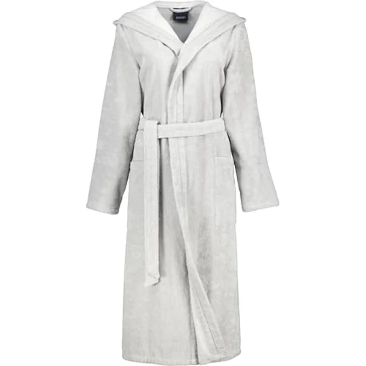 Joop! Classic Bademantel mit Kapuze für Damen, grau, aus extraflauschigem Walkfrottier, hautfreundlich, gesticktes Logo – Bild 3