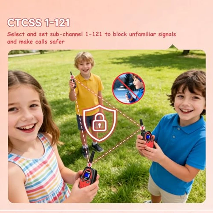 Retevis RT628 Walkie Talkie Kinder, Spielzeug mit Taschenlampe und VOX-Funktion, für Abenteuer und Familienspiele, 1 Paar, Rot – Bild 4