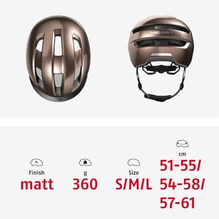 ABUS Fahrradhelm PURL-Y – NTA-Schutzhelm für E-Bike und S-Pedelec – Braun, Größe M – Bild 5