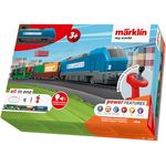 Märklin 29349, Elektrolokomotive mit wiederaufladbarem Batteriebetrieb, magnetischen Kupplungen und Kranwagen mit Ladestützen