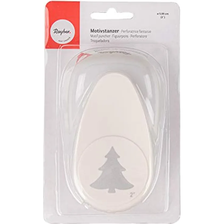 Rayher Hobby 69008000 Motivstanzer Tannenbaum, ø 5,08 cm- 2 Zoll, geeignet für Papier/Karton bis zu 200g/m²