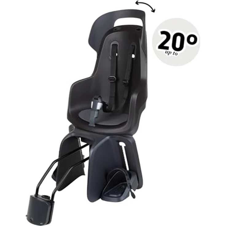 Bobike Fahrradkindersitz GO Maxi RS für Hinten mit Rahmenbefestigung 75101160 Schlaffunktion, E-Bike geeignet, 20° verstellbare Rückenlehne, verstärkte doppelwandige Schale, Sicherheitsreflektor, Niederländisches Design & Made in Europe, grün – Bild 5