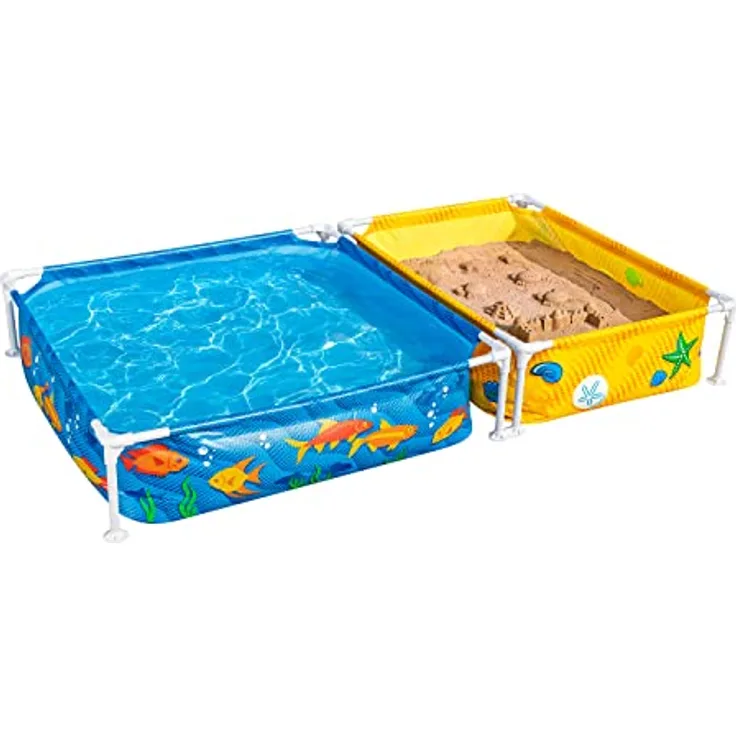 Bestway My First Frame Pool and Sandpit, 2-in-1 Kombinationsset mit DuraPlus-Folie, 2,13 m x 1,22 m, für Kinder ab 2 Jahren