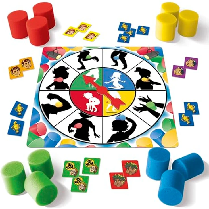 Educa Spin & Fun, Geschicklichkeitsspiel für 2-4 Spieler, ab 5 Jahren, mit Schaumstoffzylindern und Aktionskarten – Bild 3