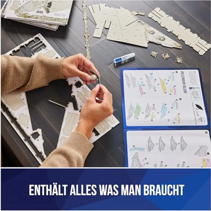 Spin Master 3D-Puzzle 4D Build - Star Wars Millennium Falcon Raumschiff, mit 223 Puzzleteilen – Bild 3