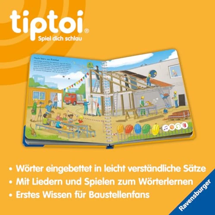 Ravensburger tiptoi® Mein Wörter-Bilderbuch Baustelle, interaktives Buch für Kinder ab 3 Jahren – Bild 5