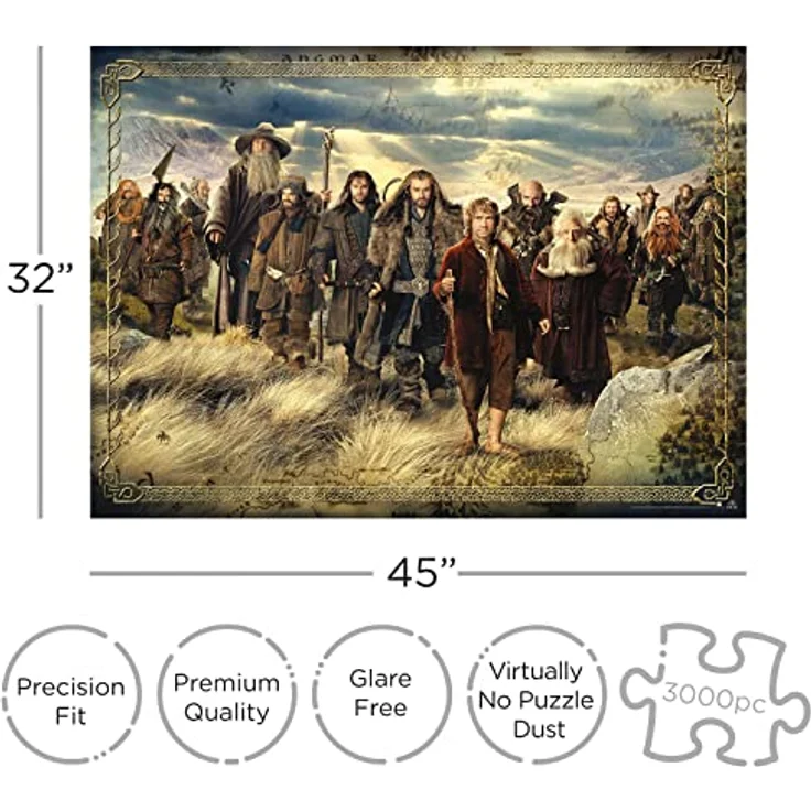 AQUARIUS The Hobbit Puzzle 3000-teilig, lizenziertes Jigsaw Puzzle, plastikfrei, bleifrei, phthalatfrei, 32 x 45 cm, für Erwachsene ab 14 Jahren – Bild 2
