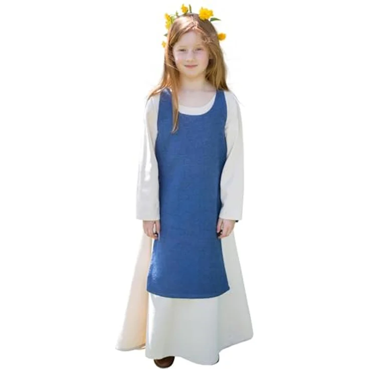 Burgschneider Kinderüberkleid Ylva - Meerblau, Unisex, Baumwolle, Historisch - Early Medieval, Viking – Bild 1