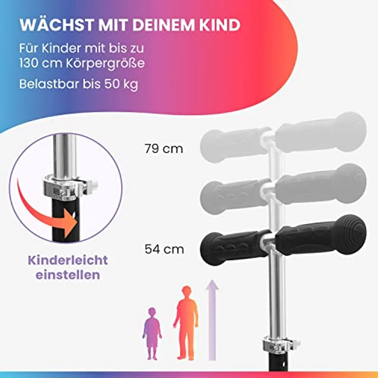 Fun Pro ONE Roller, Scooter für Kinder, Tretroller mit LED-Räder, klappbar, für Kinder von 3-6 Jahren – Bild 4