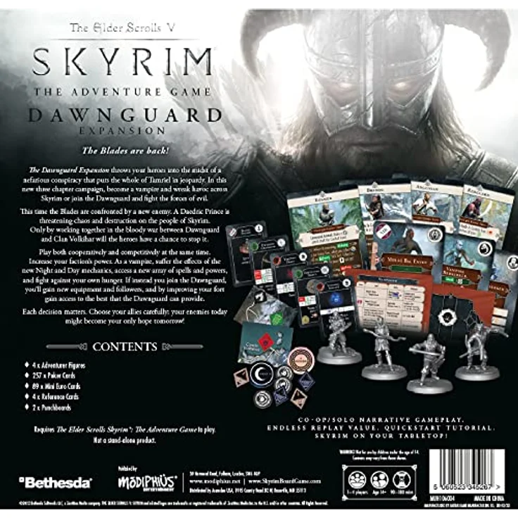 Modiphius Skyrim Dawnguard Erweiterung, narrative Brettspiel-Erweiterung für 1-4 Spieler mit neuen Fraktionsmechaniken und erweiterter Kampagnenstruktur – Bild 3